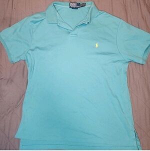 Polo Ralph Lauren Men's Classic Aqua Blue Polo Shirt Size XL 100% Cotton Casual